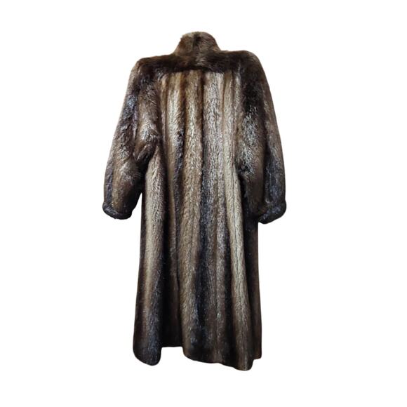 Ladies Vintage Beaver Fur Full Lenght Brown Jacket Size Xl by Weiss Furs - Picture 8 of 9